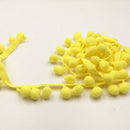 20 Yards 1.2cm Pompom Lace Ribbon Fur Ball Trim For Craft DIY Curtain Home Decorative Clothes Sewing Accessories(Yellow)