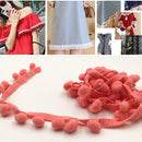 20 Yards 1.2cm Pompom Lace Ribbon Fur Ball Trim For Craft DIY Curtain Home Decorative Clothes Sewing Accessories(Dark Snow Teeth)