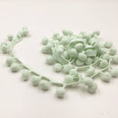 20 Yards 1.2cm Pompom Lace Ribbon Fur Ball Trim For Craft DIY Curtain Home Decorative Clothes Sewing Accessories(Light Blue Green)