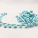 20 Yards 1.2cm Pompom Lace Ribbon Fur Ball Trim For Craft DIY Curtain Home Decorative Clothes Sewing Accessories(Light Blue)
