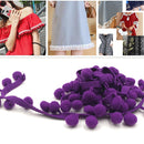 20 Yards 1.2cm Pompom Lace Ribbon Fur Ball Trim For Craft DIY Curtain Home Decorative Clothes Sewing Accessories(Dark Purple)