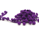 20 Yards 1.2cm Pompom Lace Ribbon Fur Ball Trim For Craft DIY Curtain Home Decorative Clothes Sewing Accessories(Dark Purple)