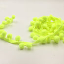 20 Yards 1.2cm Pompom Lace Ribbon Fur Ball Trim For Craft DIY Curtain Home Decorative Clothes Sewing Accessories(Fluorescent Yellow)