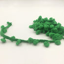 20 Yards 1.2cm Pompom Lace Ribbon Fur Ball Trim For Craft DIY Curtain Home Decorative Clothes Sewing Accessories(Grass Green)