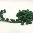 20 Yards 1.2cm Pompom Lace Ribbon Fur Ball Trim For Craft DIY Curtain Home Decorative Clothes Sewing Accessories(Dark Green)