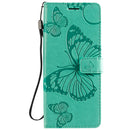 For OPPO Find X2 Pro 3D Butterflies Embossing Pattern Horizontal Flip Leather Case with Holder & Card Slot & Wallet & Lanyard(Green)