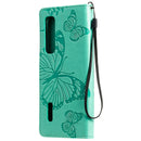 For OPPO Find X2 Pro 3D Butterflies Embossing Pattern Horizontal Flip Leather Case with Holder & Card Slot & Wallet & Lanyard(Green)
