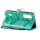 For OPPO Find X2 Pro 3D Butterflies Embossing Pattern Horizontal Flip Leather Case with Holder & Card Slot & Wallet & Lanyard(Green)