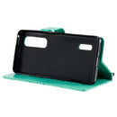 For OPPO Find X2 Pro 3D Butterflies Embossing Pattern Horizontal Flip Leather Case with Holder & Card Slot & Wallet & Lanyard(Green)