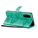 For OPPO Find X2 3D Butterflies Embossing Pattern Horizontal Flip Leather Case with Holder & Card Slot & Wallet & Lanyard(Green)