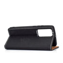 For Huawei P40 Solid Color Frosted Magnetic Horizontal Flip Leather Case with Card Slots & Holder(Black)