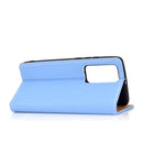 For Huawei P40 Solid Color Frosted Magnetic Horizontal Flip Leather Case with Card Slots & Holder(Blue)