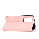 For Huawei P40 Solid Color Frosted Magnetic Horizontal Flip Leather Case with Card Slots & Holder(Pink)