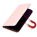 For Huawei P40 Solid Color Frosted Magnetic Horizontal Flip Leather Case with Card Slots & Holder(Pink)