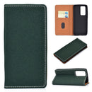 For Huawei P40 Solid Color Frosted Magnetic Horizontal Flip Leather Case with Card Slots & Holder(Green)