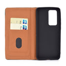 For Huawei P40 Solid Color Frosted Magnetic Horizontal Flip Leather Case with Card Slots & Holder(Green)
