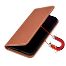 For Huawei P40 Solid Color Frosted Magnetic Horizontal Flip Leather Case with Card Slots & Holder(Brown)