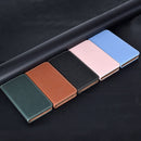 For Huawei P40 Solid Color Frosted Magnetic Horizontal Flip Leather Case with Card Slots & Holder(Brown)
