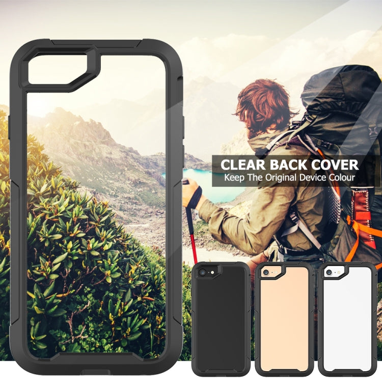For iPhone SE 2020 & 8 & 7 Transparent Series Frame TPU + PC Dust-proof Scratch-proof Drop-proof Protective Case(Black)
