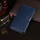 For Galaxy A31 idewei Crazy Horse Texture Horizontal Flip Leather Case with Holder & Card Slots & Wallet(Dark Blue)