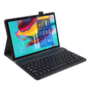 A610 For Galaxy Tab S6 Lite 10.4 P610 / P615 (2020) Bluetooth Keyboard Tablet Case with Stand & Elastic Pen Band(Black)