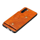 For OPPO A91 PU + TPU Shockproof Magnetic Protective Case with Card Slots(Brown)