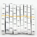 10 Roll 3.2 x 1.2cm Size Labels Polyester Cloth Clothing Label 1 Roll (about 380 PCs), Size:XXXXL / 4XL(White)
