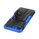 For iPhone SE 2022 / SE 2020 Tire Texture Shockproof TPU+PC Protective Case with Holder(Blue)