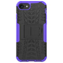 For iPhone SE 2022 / SE 2020 Tire Texture Shockproof TPU+PC Protective Case with Holder(Purple)