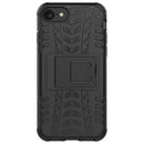 For iPhone SE 2022 / SE 2020 Tire Texture Shockproof TPU+PC Protective Case with Holder(Black)