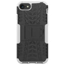 For iPhone SE 2022 / SE 2020 Tire Texture Shockproof TPU+PC Protective Case with Holder(White)