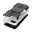 For iPhone SE 2022 / SE 2020 Tire Texture Shockproof TPU+PC Protective Case with Holder(White)