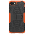 For iPhone SE 2022 / SE 2020 Tire Texture Shockproof TPU+PC Protective Case with Holder(Orange)