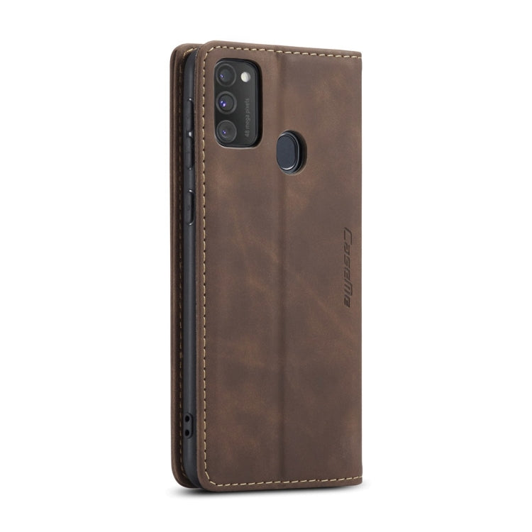 For Galaxy M30S / M21 CaseMe-013 Multifunctional Horizontal Flip Leather Case with Card Slot & Holder & Wallet(Coffee)