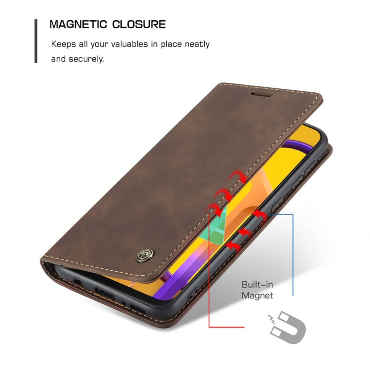 For Galaxy M30S / M21 CaseMe-013 Multifunctional Horizontal Flip Leather Case with Card Slot & Holder & Wallet(Coffee)