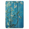 For Galaxy S6 Lite / P610 / P615 Colored Drawing Three-folding Horizontal Flip PU Leather PC Back Cover Case with Sleep / Wake-up Function & Holder & Pen Slot(Apricot Blossom)