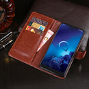For Alcatel 3L 2019 / 5039D idewei Crazy Horse Texture Horizontal Flip Leather Case with Holder & Card Slots & Wallet(Sky Blue)