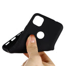For Google Pixel 4a Pure Color Liquid Silicone Shockproof Full Coverage Case(Black)