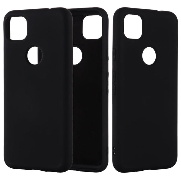 For Google Pixel 4a Pure Color Liquid Silicone Shockproof Full Coverage Case(Black)