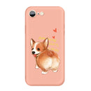 For iPhone SE 2022 / SE 2020 & 8 & 7 Cartoon Animal Pattern Shockproof TPU Protective Case(Orange Corgi)