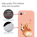 For iPhone SE 2022 / SE 2020 & 8 & 7 Cartoon Animal Pattern Shockproof TPU Protective Case(Orange Corgi)