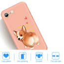 For iPhone SE 2022 / SE 2020 & 8 & 7 Cartoon Animal Pattern Shockproof TPU Protective Case(Orange Corgi)