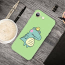 For iPhone SE 2022 / SE 2020 & 8 & 7 Cartoon Animal Pattern Shockproof TPU Protective Case(Green Crocodile Bird)