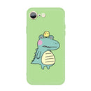 For iPhone SE 2022 / SE 2020 & 8 & 7 Cartoon Animal Pattern Shockproof TPU Protective Case(Green Crocodile Bird)