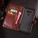 For LG G6 idewei Crazy Horse Texture Horizontal Flip Leather Case with Holder & Card Slots & Wallet(White)