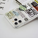 For iPhone 11 Pro Max Transparent TPU Pattern Protective Case(White Barcode)