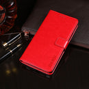 For Ulefone Note 7 idewei Crazy Horse Texture Horizontal Flip Leather Case with Holder & Card Slots & Wallet(Red)