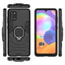 For Galaxy A31 PC + TPU Shockproof Protective Case with Magnetic Ring Holder(Black)