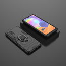 For Galaxy A31 PC + TPU Shockproof Protective Case with Magnetic Ring Holder(Black)