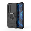 For OPPO Find X2 Pro PC + TPU Shockproof Protective Case with Magnetic Ring Holder(Black)
